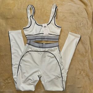 OP Women's White and Black Trim Intimate Set